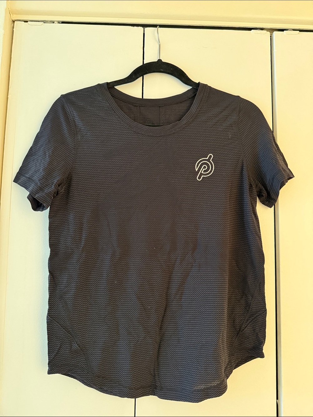 Lululemon Peloton Black Short Sleeve Performance Tee with Chest Logo
